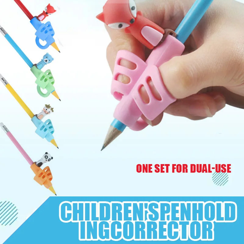 

Силиконовый держатель для карандашей с двумя пальцами для мальчиков и девочек, Детский обучающий инструмент для коррекции письма, Детские ...