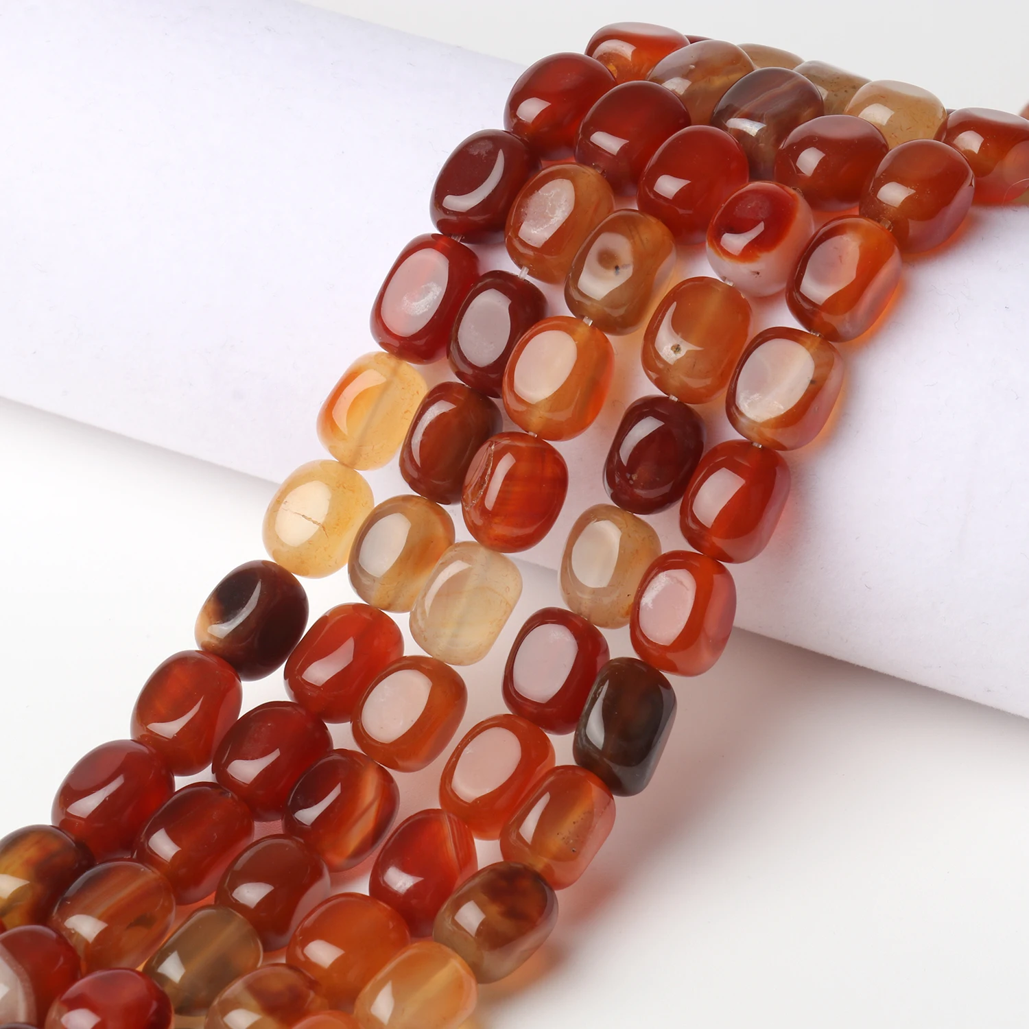 8x12 мм натуральный камень квадратный красный агат бусины в форме трубки свободные