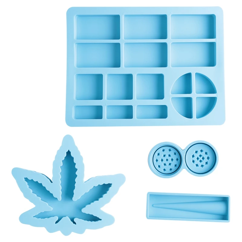 

4 шт., форма для подноса для мельницы из смолы и формы в виде кленового листа с соединительным держателем для каучука, комплект для литья из с...