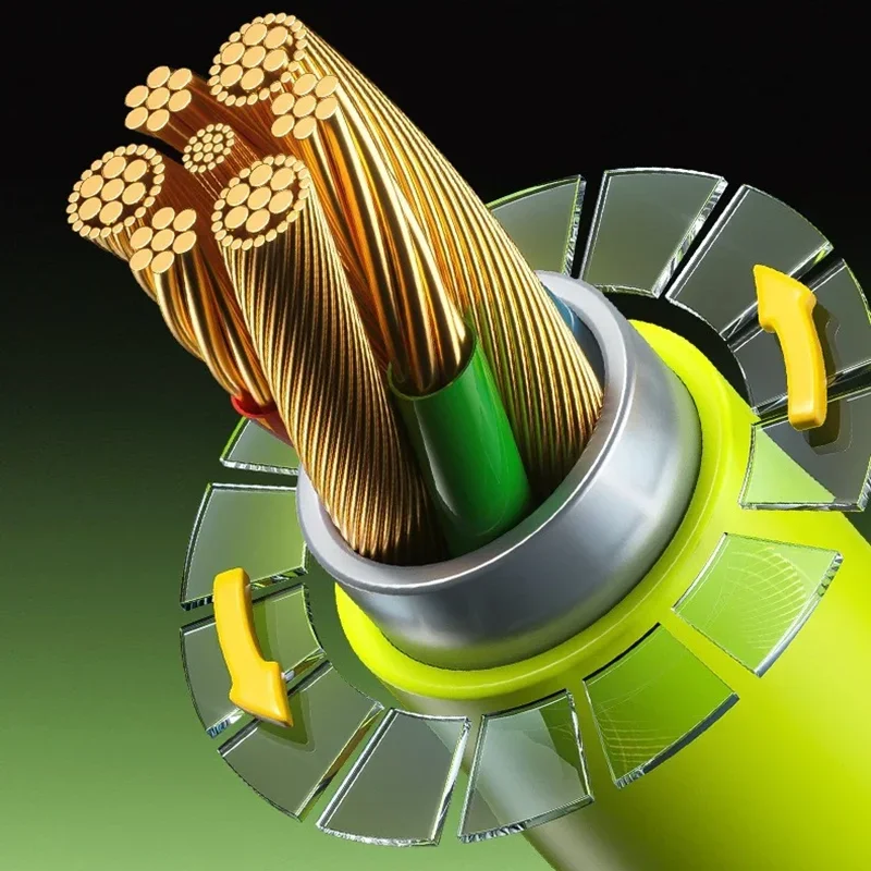 Фото Портативный кабель для быстрой зарядки 240 Вт 2-в-1 USB A/C с Type-C и складной подставкой для телефона/планшета (для iPhone 15, Samsung, Huawei, Xiaomi) №5