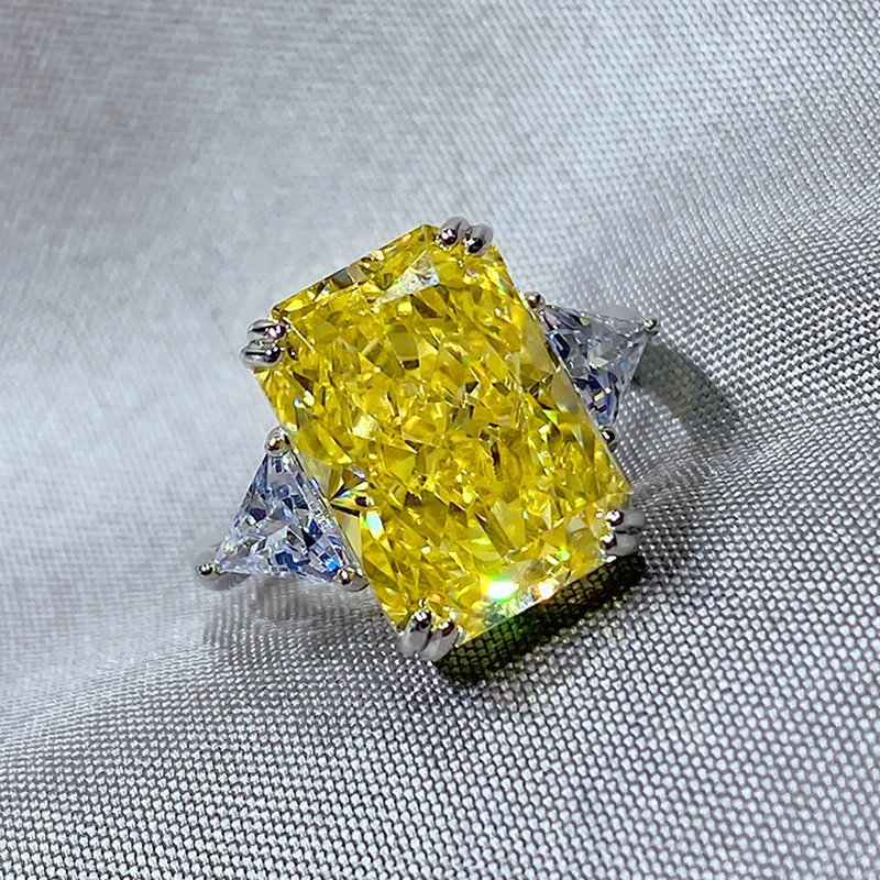 Женское кольцо из серебра 100% пробы со сверкающими синими бриллиантами - купить по