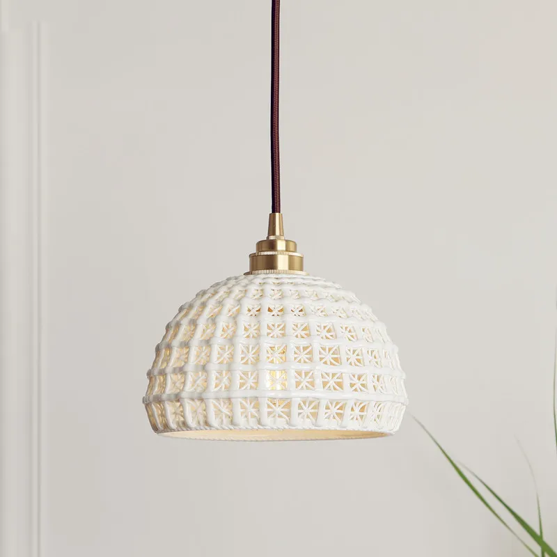 Japanese Nordic Style Modern Pendant Lights Fixtures Dinning Living Room White ceramics Hanging Lamp Lamparas Vintage