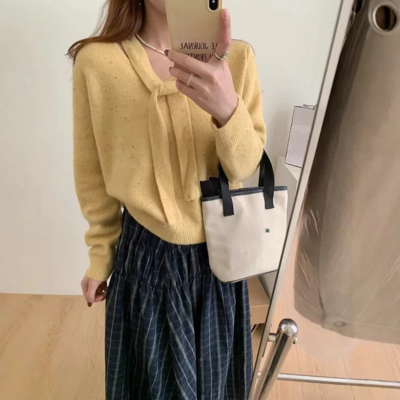 Мягкий восково-красный свитер Design Sense Streamer Color Point женский новый вязаный с