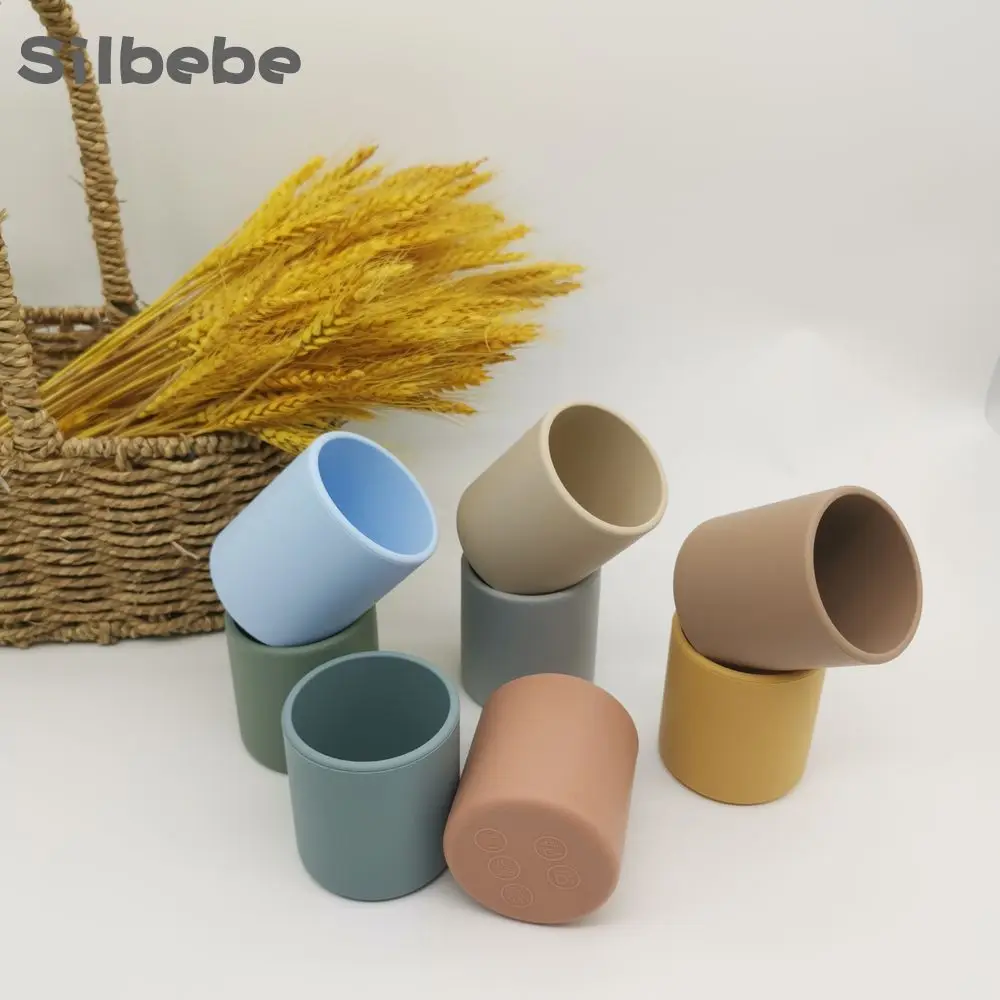 

Мягкие силиконовые складные чашки из 100% BPA, пищевые материалы, детские обучающие чашки, подарки для детского душа