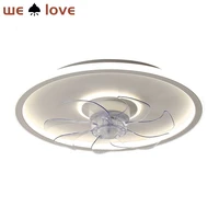 minimalist design led ceiling fan lamp 50w for living room bedroom 3 color light with remote control invisible fan lighting