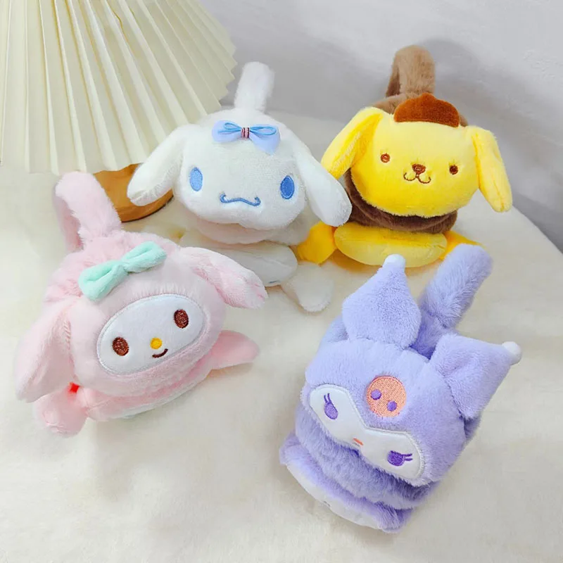 

Милые аниме Sanrio Kuromi Melody Cinnamoroll плюшевые меховые наушники мягкие плюшевые наушники теплые наушники повязка на голову подарок на день рождени...