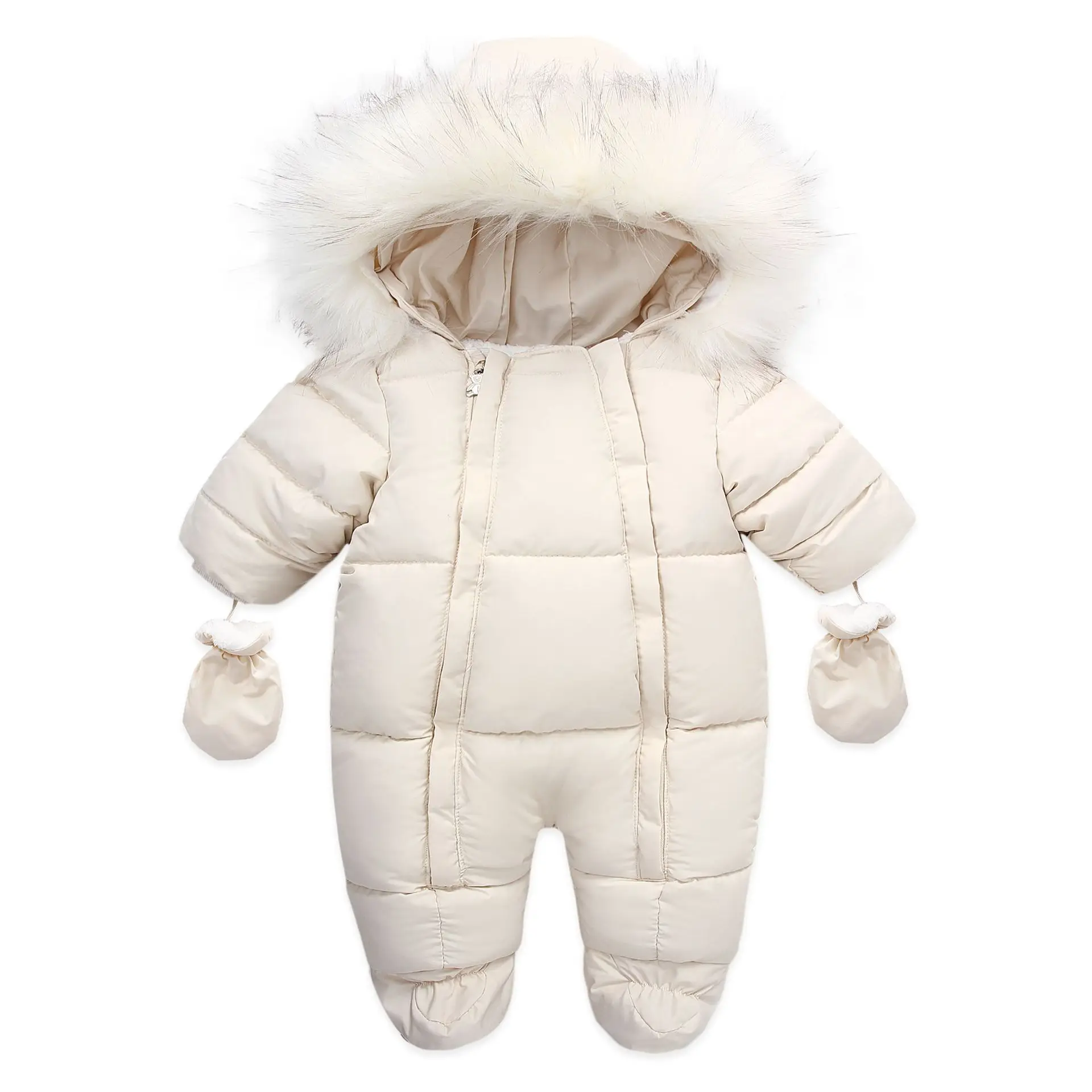 

New Born Baby Winter Clothes Toddle Jumpsuit Hooded Inside Fleece Toddler Girl Boy Clothes Autumn Overalls Outerwear