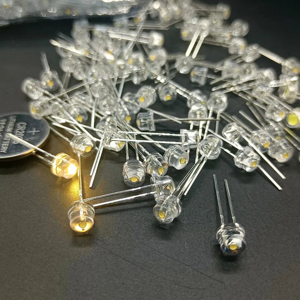 

500pcs/Lot LED 5MM F5 Warm White / White 0.25W Super Big Chip Bright Strawhat Light Emitting Diode Chandelier Crystal Lamp DIP