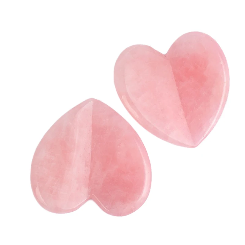 

Розовый кварц, в форме сердца, Gua Sha, природный драгоценный камень, искусственная кожа для предотвращения морщин, инструмент для тонирования ...