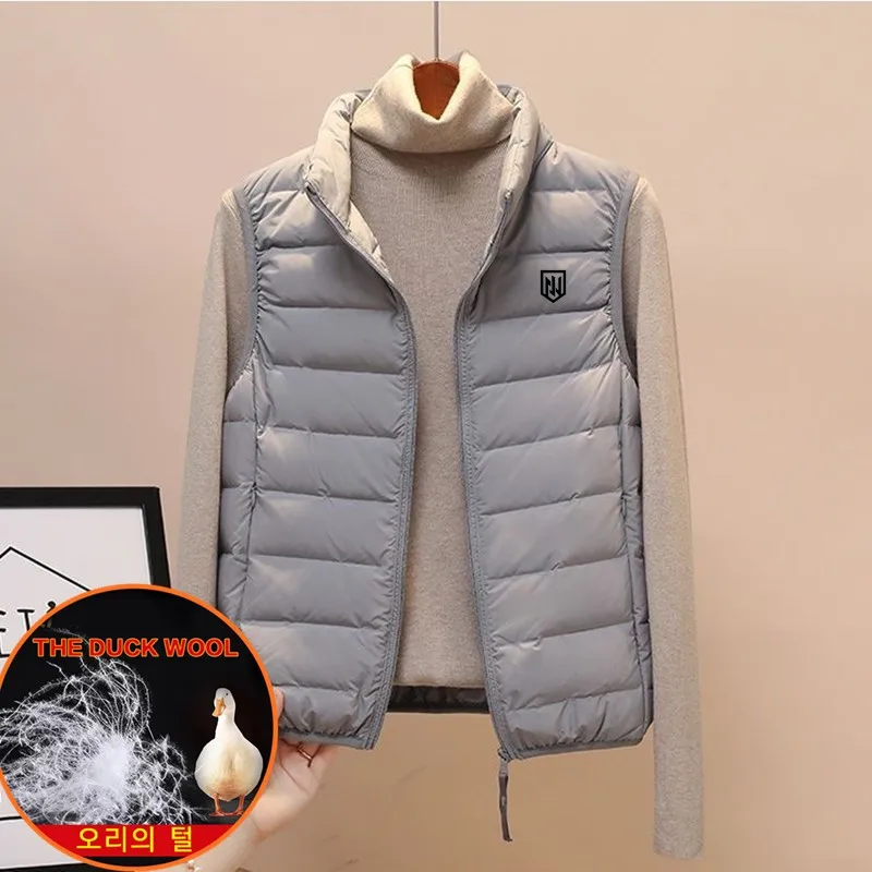 Women's Golf Vest Clothing Winter White Duck Down Wind Windbreak Waistcoat Light Soft Duck Feather Ladies Golf Down Jacket Coats