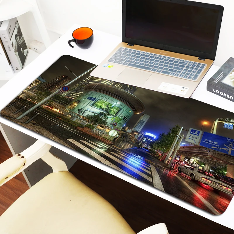 

Gaming Mouse Pad Kawaii Japanese Sreet Mousepad Anime Gamer Keyboard Desk Mat Computer Desks Office Accessories Pc Cabinet Games