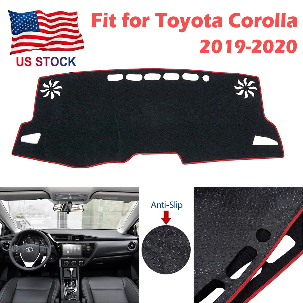 

Fit Dashboard Black Center Console Cover Dash Mat Protector Sunshield Cover Pad Carpet Fit for Corolla 2019-2020