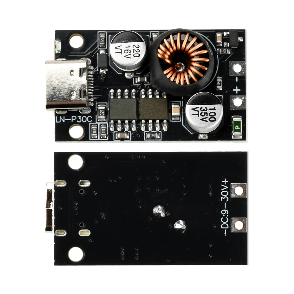 

QC3.0 Type-C USB PD65W Модуль адаптера быстрой зарядки DC8-32V 3,25A 65W Понижающий модуль для Huawei SCP/FCP Apple PD