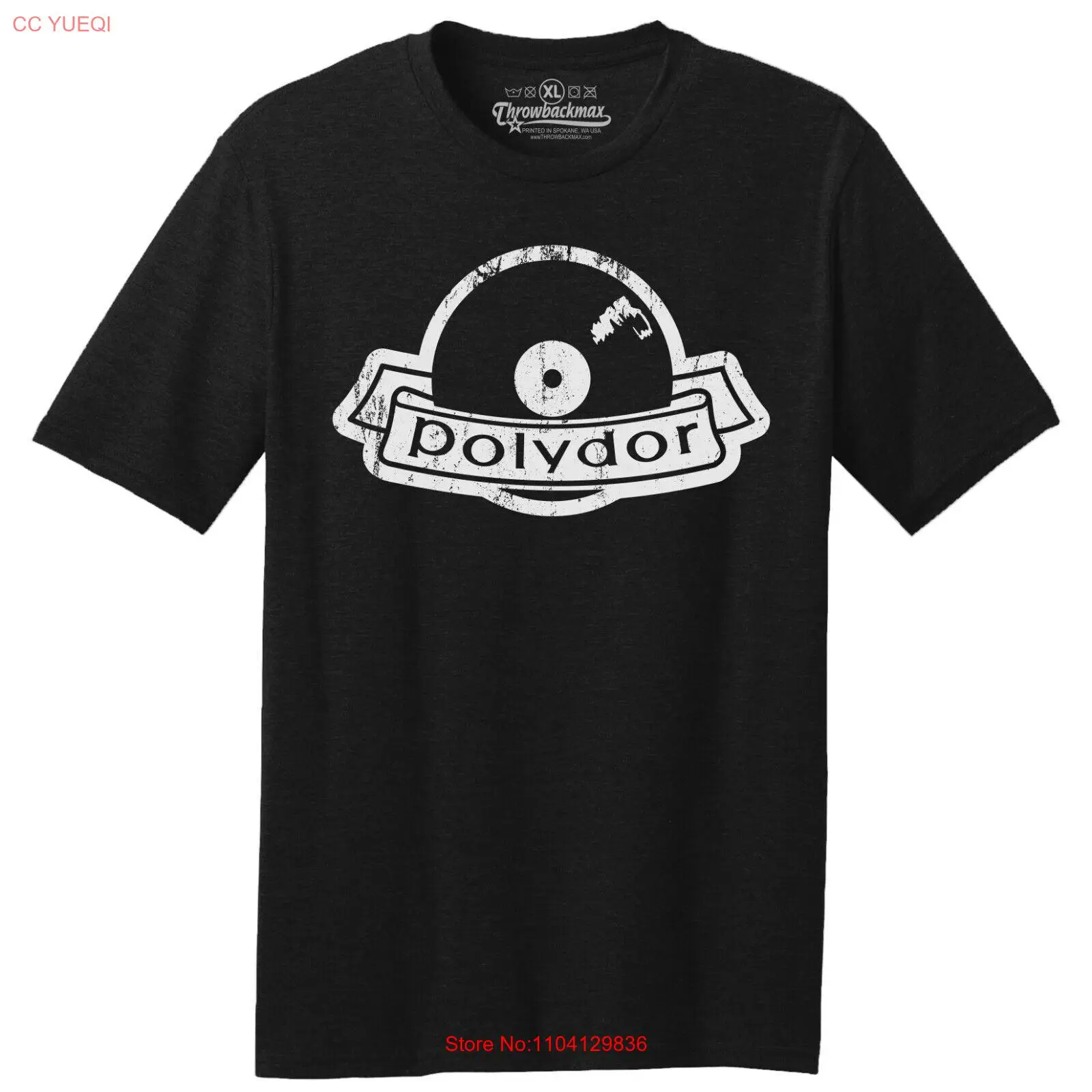 Throwbackmax Polydor Record Label Classic Cut черная футболка Tri-Blend