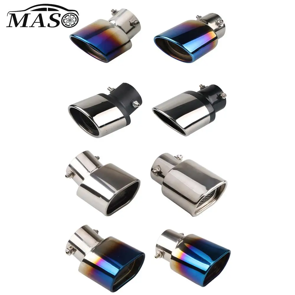 

Car Exhaust Tail Pipe Stainless Steel Bend/Straight Type Rear Exhaust Pipe Tip Tail Throat Muffler