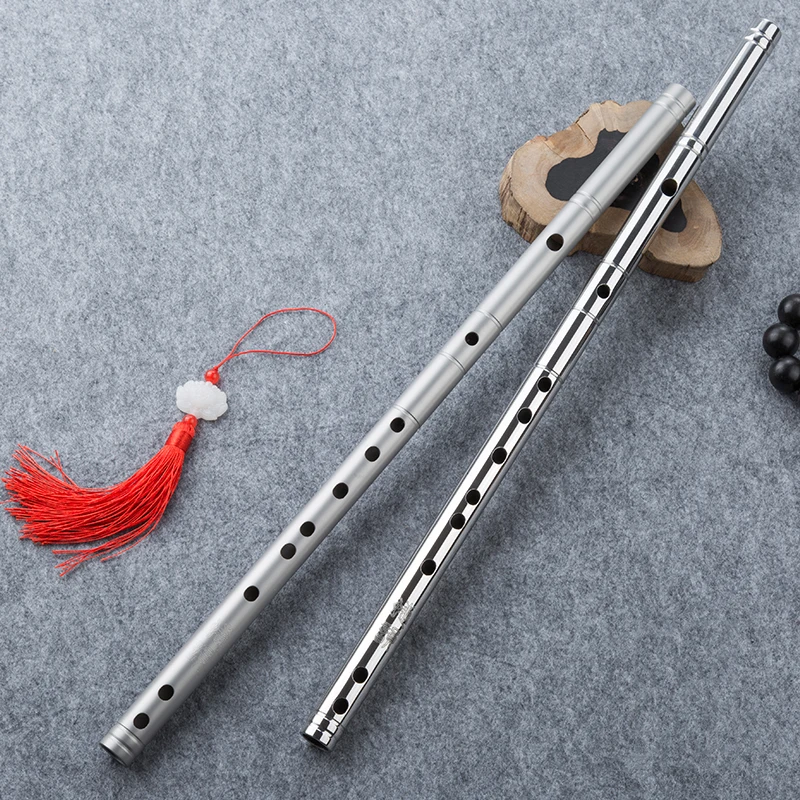 Professional Stainless steel Tube CDEFG Key 8 Holes Flute Chinese Dizi Metal Flute China Classic Woodwind musical instruments