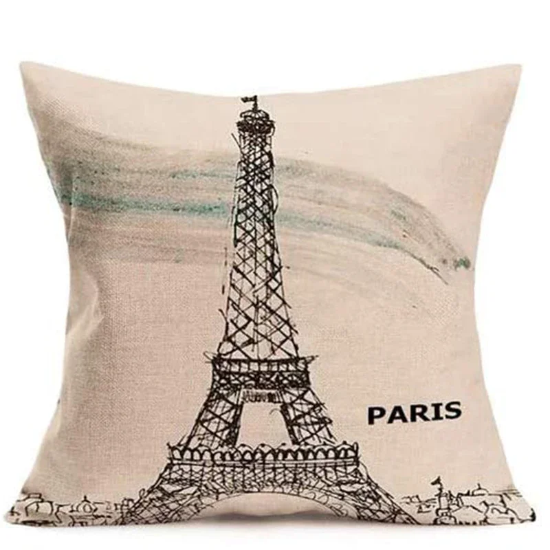 Льняной хлопковый чехол для подушки с животным узором бренд Eovna Pizzi Bastion Эйфелева