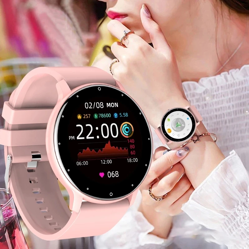 

2022 New Women Smart Watch Men Real-time Activity Tracker Heart Rate Monitor Sports Ladies Smart Watch Men For Android IOS+Box