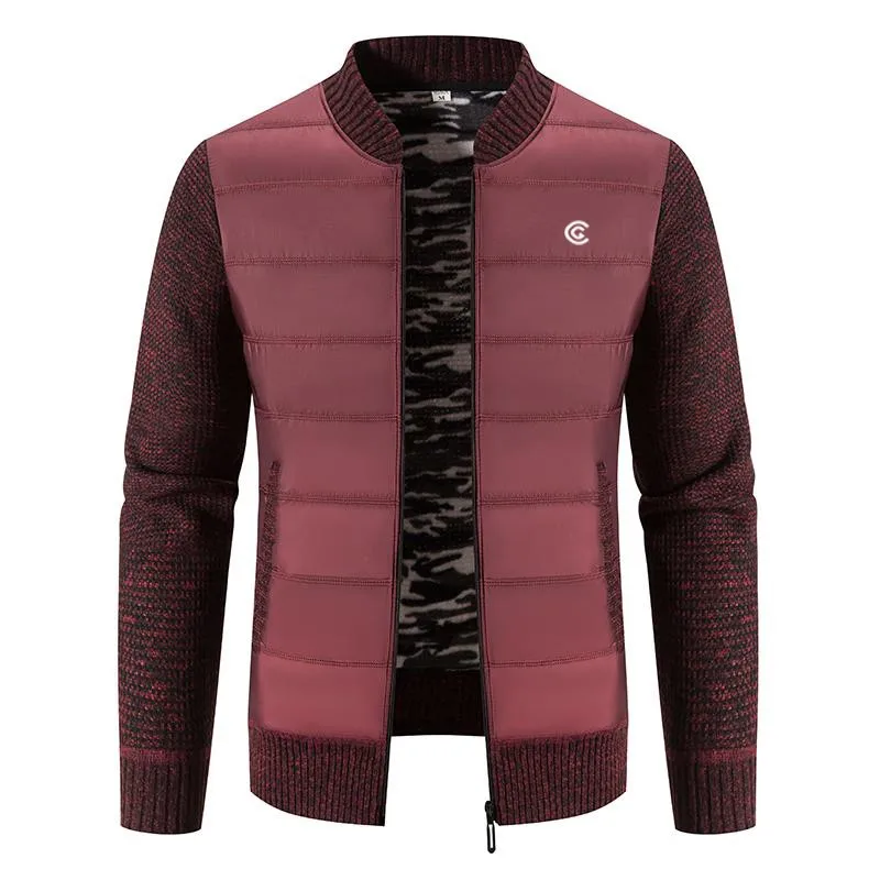 Golf Clothing New Autumn/winter Cardigan Sweater Jacket Golf Men's Patchwork Zipper Sweater Casual Knit Men's Golf Jacket