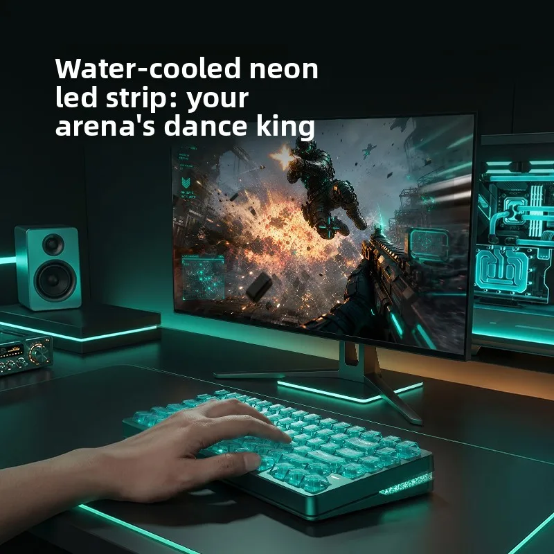 Фото Игровая клавиатура VGN Neon 75Air с магнитными переключателями, три режима подключения, 8000 Гц, проводная, конструкция Gasket, 0.005мм RT, RGB, 8000 мАч, аксессуары для игр №2