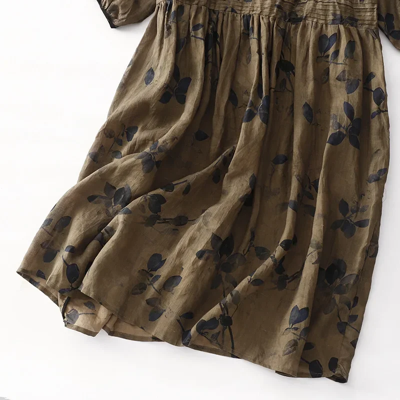 Большие размеры 2023 летнее винтажное женское платье свободного кроя в этническом