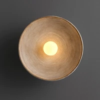 indoor retro japanese style wall circle lamp bedroom bedside sconces livingroom dining room aisle decorations designled lighting