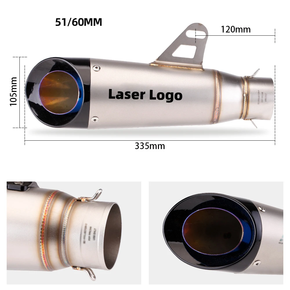 Универсальный выхлопной глушитель для мотоцикла sc 2/3 уровня 51/60 мм выхлопная