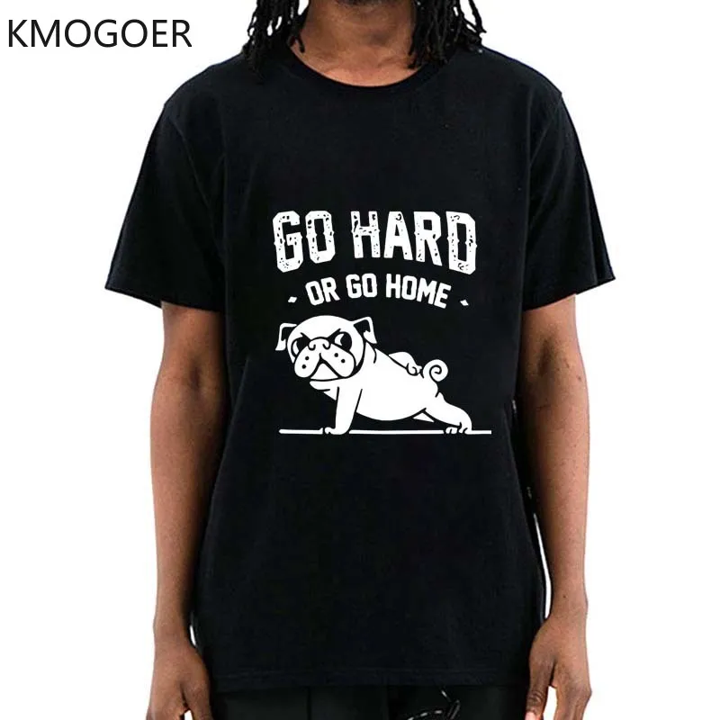 

Футболка мужская с забавным принтом мопса, тенниска из 100% хлопка, Повседневная рубашка с коротким рукавом, свободная майка, лето