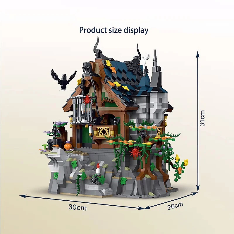 XMORK 033011 MOC средневековый дом ведьмы модель строительные блоки кирпичи