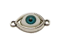 10 tibet silver blue eye charm pendants 30x15mm connector diy bracelet
