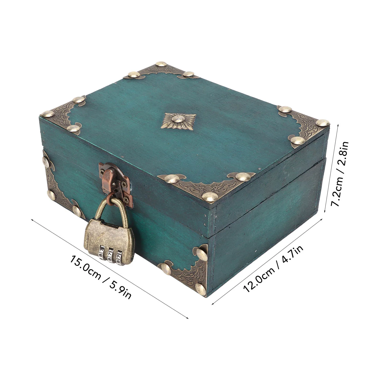 Деревянный ящик с сокровищами комбинированным замком изысканный винтажный