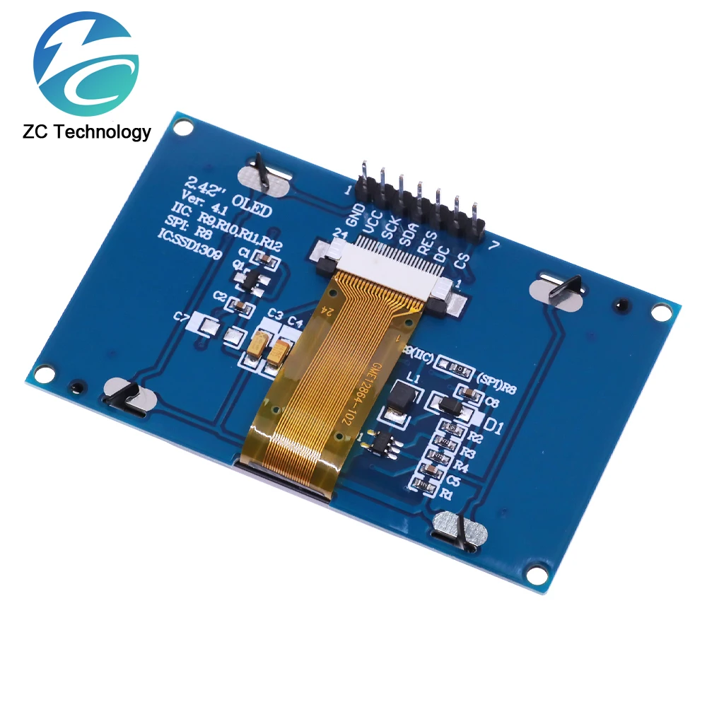 ЖК-экран 2 42 дюйма белый/желтый 42x64 OLED модуль дисплея IIC I2C SPI Serial для C51 SPD0301