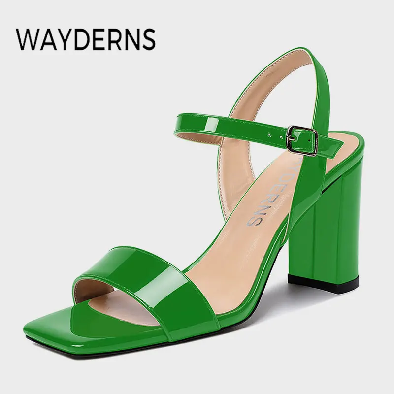 

WAYDERNS New Sexy Women'S Sandals High Heels Summer Shoes For Women Square Toe Fashion For Dress Ladies Footwear Size 35-43