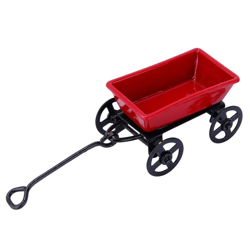 

DIY миниатюрная металлическая тянущаяся тележка лопата, грабли, садовые инструменты для детей, кукол