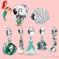 little mermaid ariel sebastian dangle charms murano glass beads suitable for diy original pandora bracelet 925 silver women