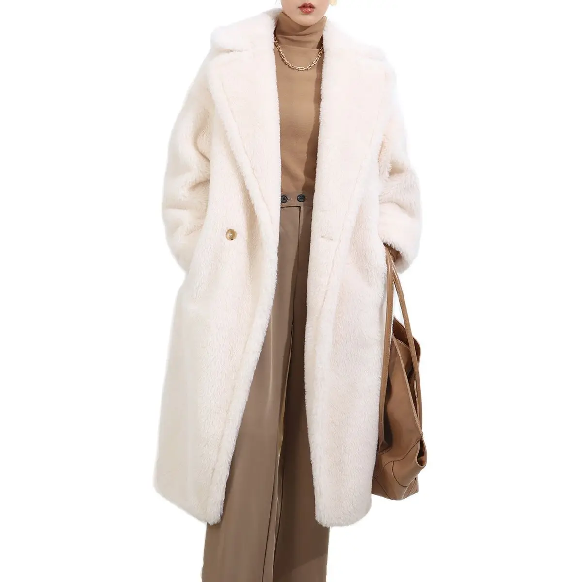 Women's Teddy Bear Fur Coat Winter Alpaca Warm Thicken Overcoat Ladies Fashion Wool Loose Outerwear Female Classic Red Jacket