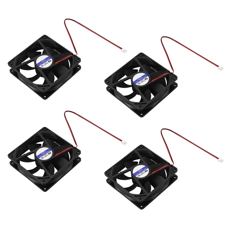 

4Pcs 92Mm X92mm X 25Mm DC 12V 2Pin 65.01CFM Computer Case CPU Cooler Cooling Fan