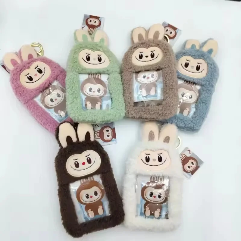 LABUBU держатель для удостоверений личности аниме милый плюшевый фото карт