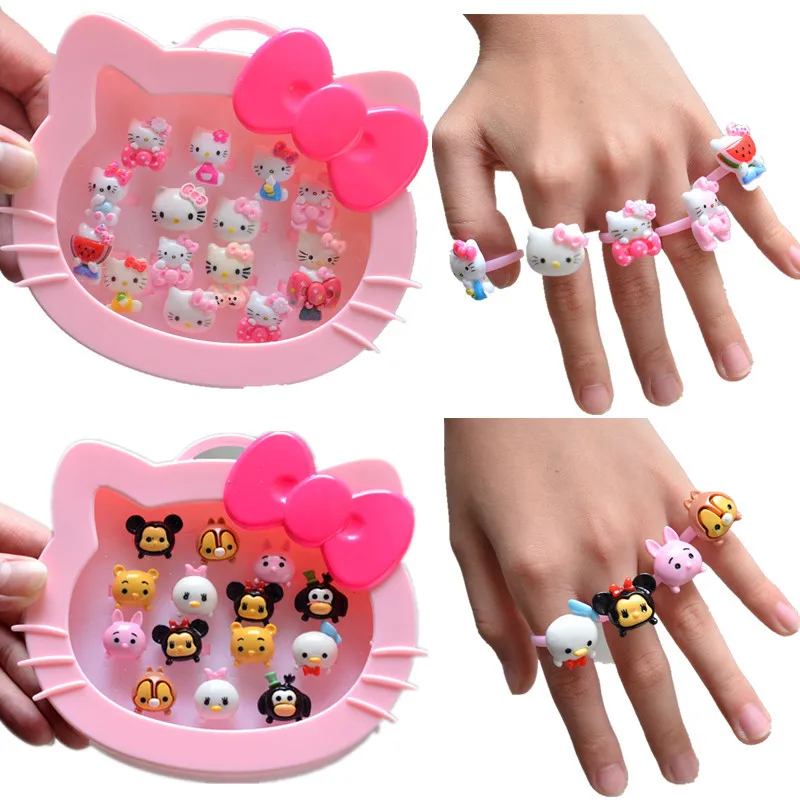 

Kawaii Микки Минни Маус Аниме искусственная кукла игрушки Совместные Кольца наборы женские аксессуары для детей путешествия ювелирные издели...