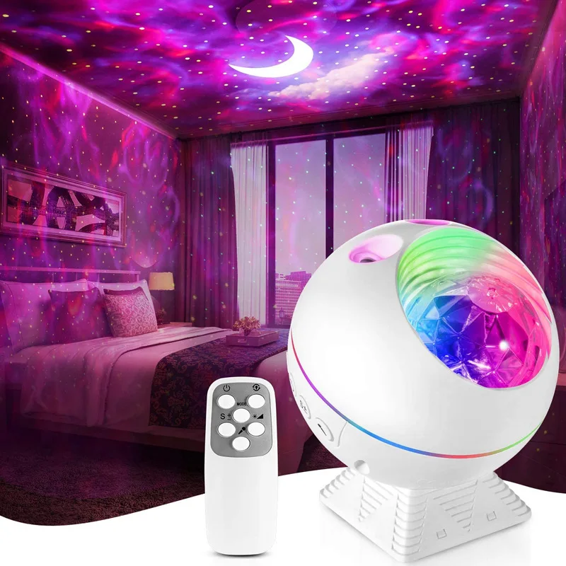 

Galaxy starry sky projector star projection lamp car light night led kids bedroom lighting voice-controlled atmosphere lights