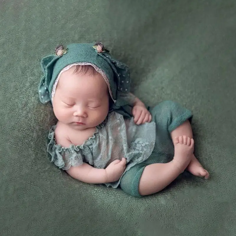 Фото 3pc/set Baby Photoshoots платья юбка из тюля животное ушная шляпа хлопковые новорожденные шорты L8rb №2