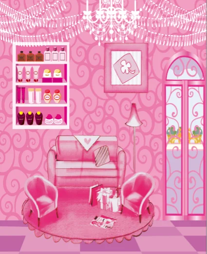 

10x10FT Personalized Fairy Tale Pink Princess Castle Fitting Room Custom Photo Backdrop Background Seamless Vinyl 300cm x 300cm