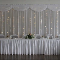 white wedding backdrop with star led lights wedding backdrop 3m 6m stage decor