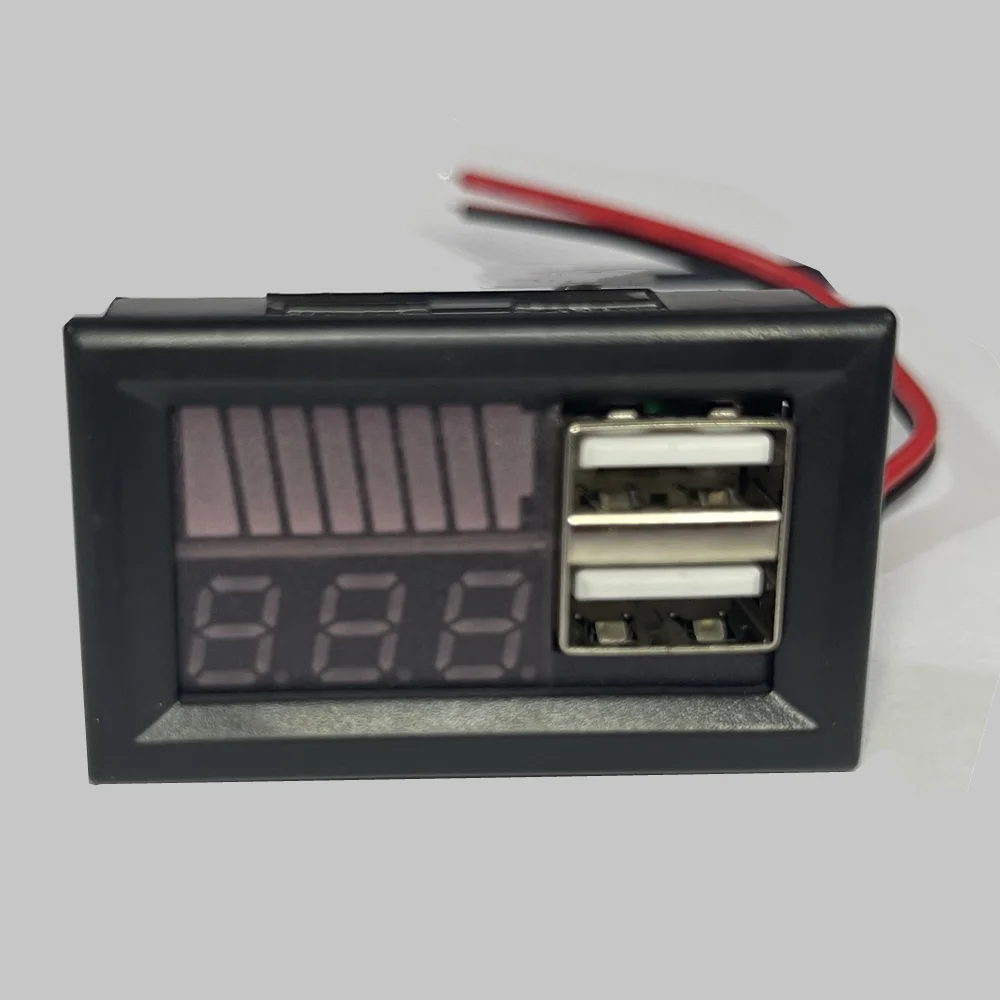 Автомобильный вольтметр с панелью USB 5 в 2 4 А 12-24 В индикатор емкости литиевых