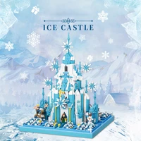 creative fairy tale building bricks micro diamond block ice snow castle model nanobricks elsa and anna figures toys collection