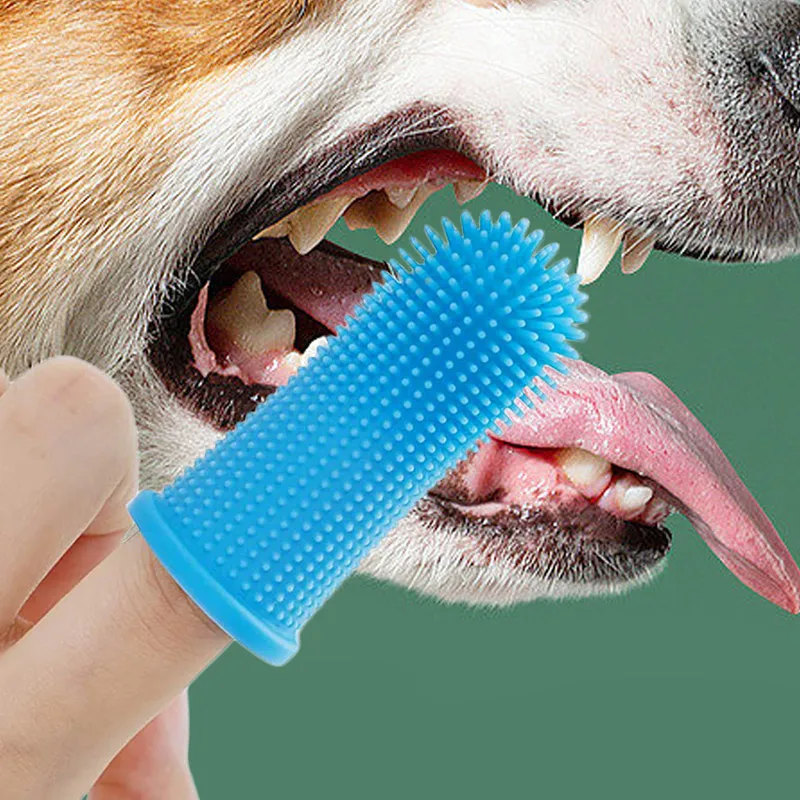 

Dog Super Soft Pet Finger Toothbrush Teeth Cleaning Bad Breath Care Nontoxic Silicone Tooth Brush Tool Dog Cat Cleaning Supplies