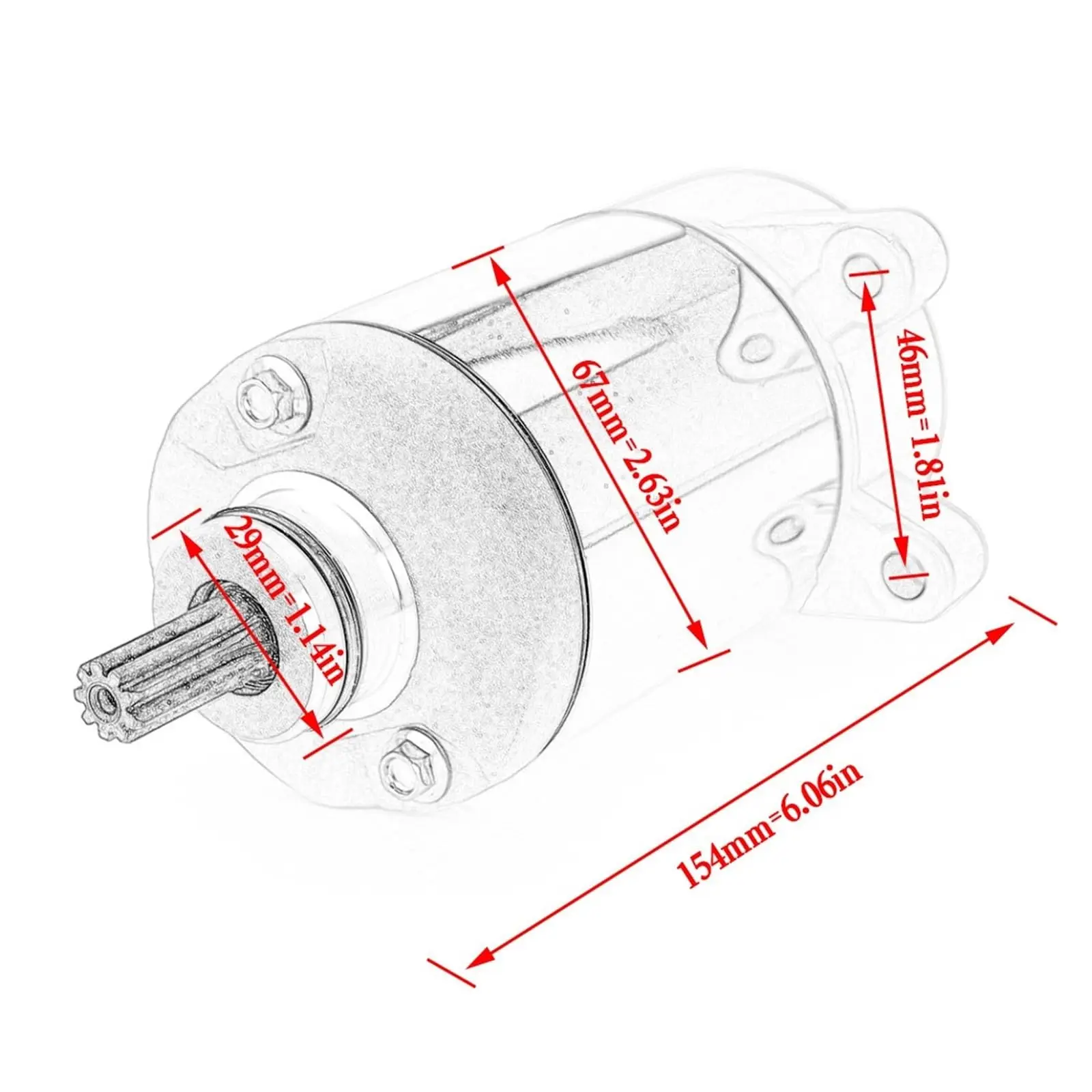 Фото Стартер для мотоциклов HONDA TRX400 TRX400FA FourTrax 400, TRX400FGA Rancher 400, GPScape 2004-2007, OEM 31200-HN7-003 №4
