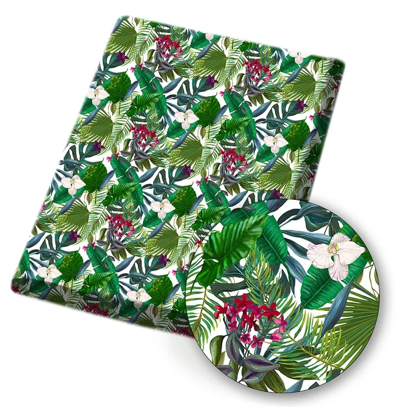 

IBOWS Polyester Cotton Fabric Nature Flower Theme Printed Fabric Sewing Home Textile Cloth Bag Garment Material 45*150cm 80g/pc