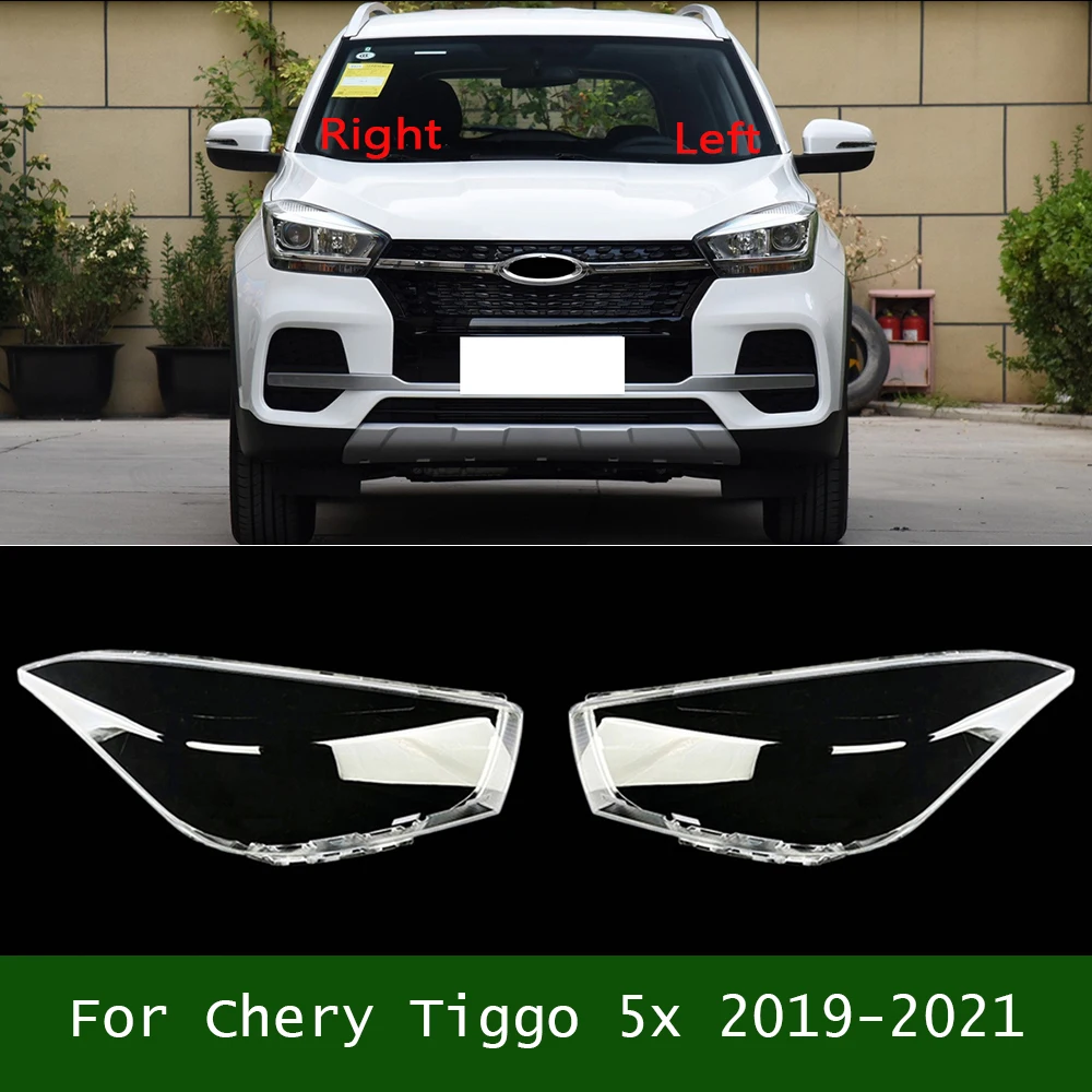 For Chery Tiggo 5x 2019-2021 Headlight Cover Glass Lampshade Lamps Headlamp Shell Lens Plexiglass Replace Original Lens