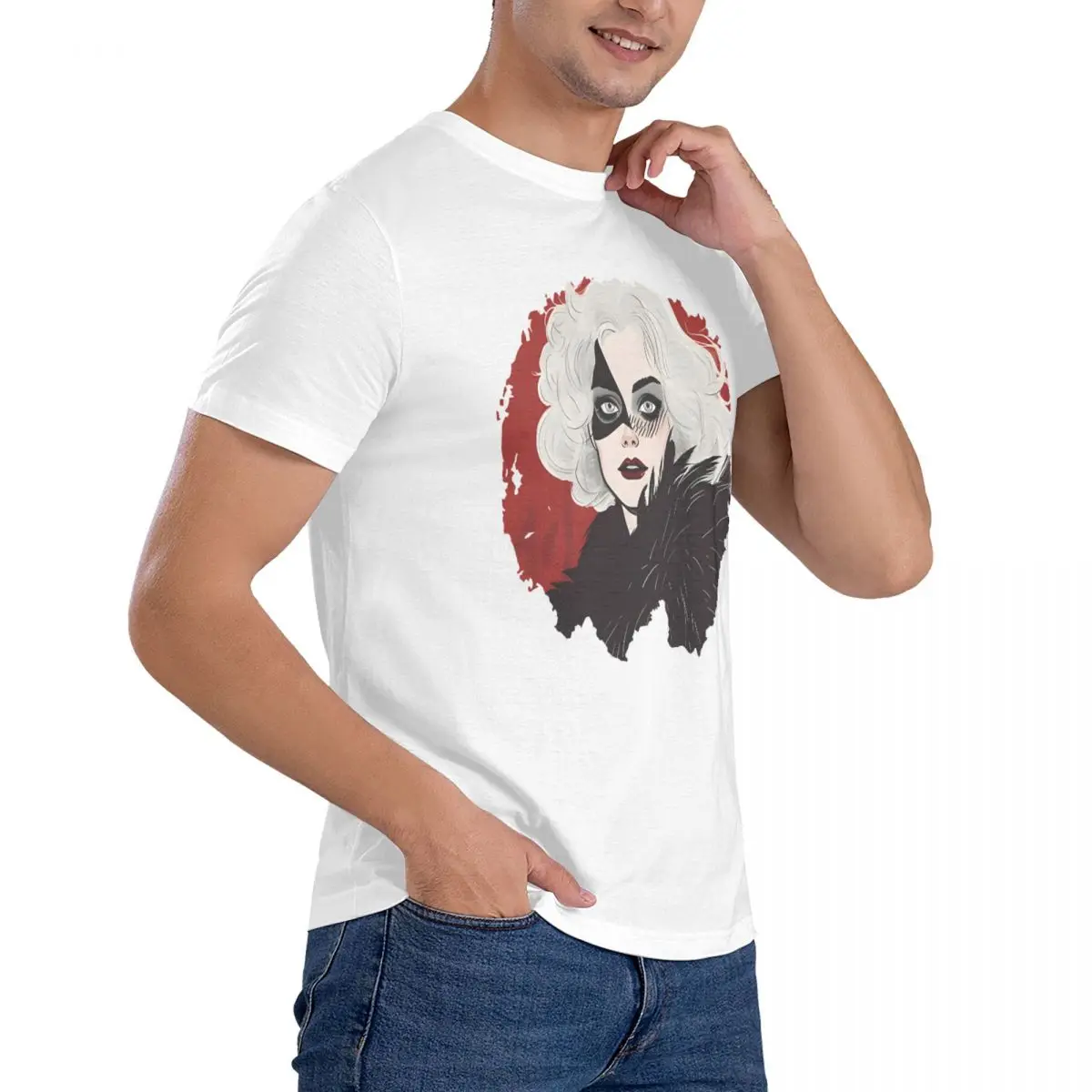 Мужская футболка с коротким рукавом и круглым вырезом из чистого хлопка